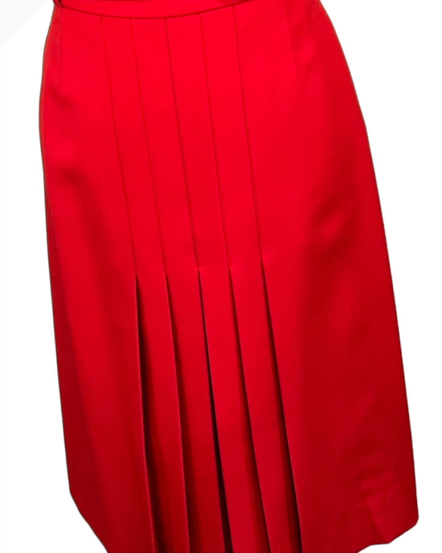 Vintage Rock 34/36 Rot mit Falten und mit Gürtel