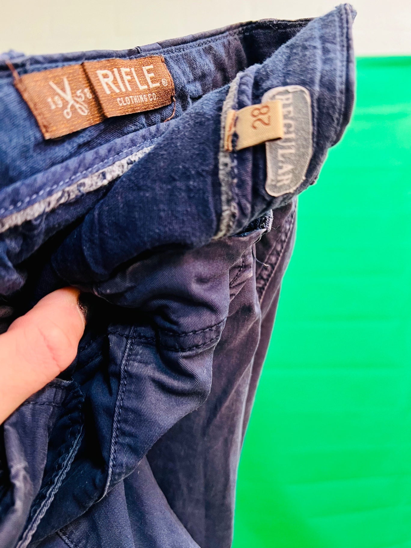 Vintage Y2K Rifle Cargo Hose W28 Dunkelblau Regular