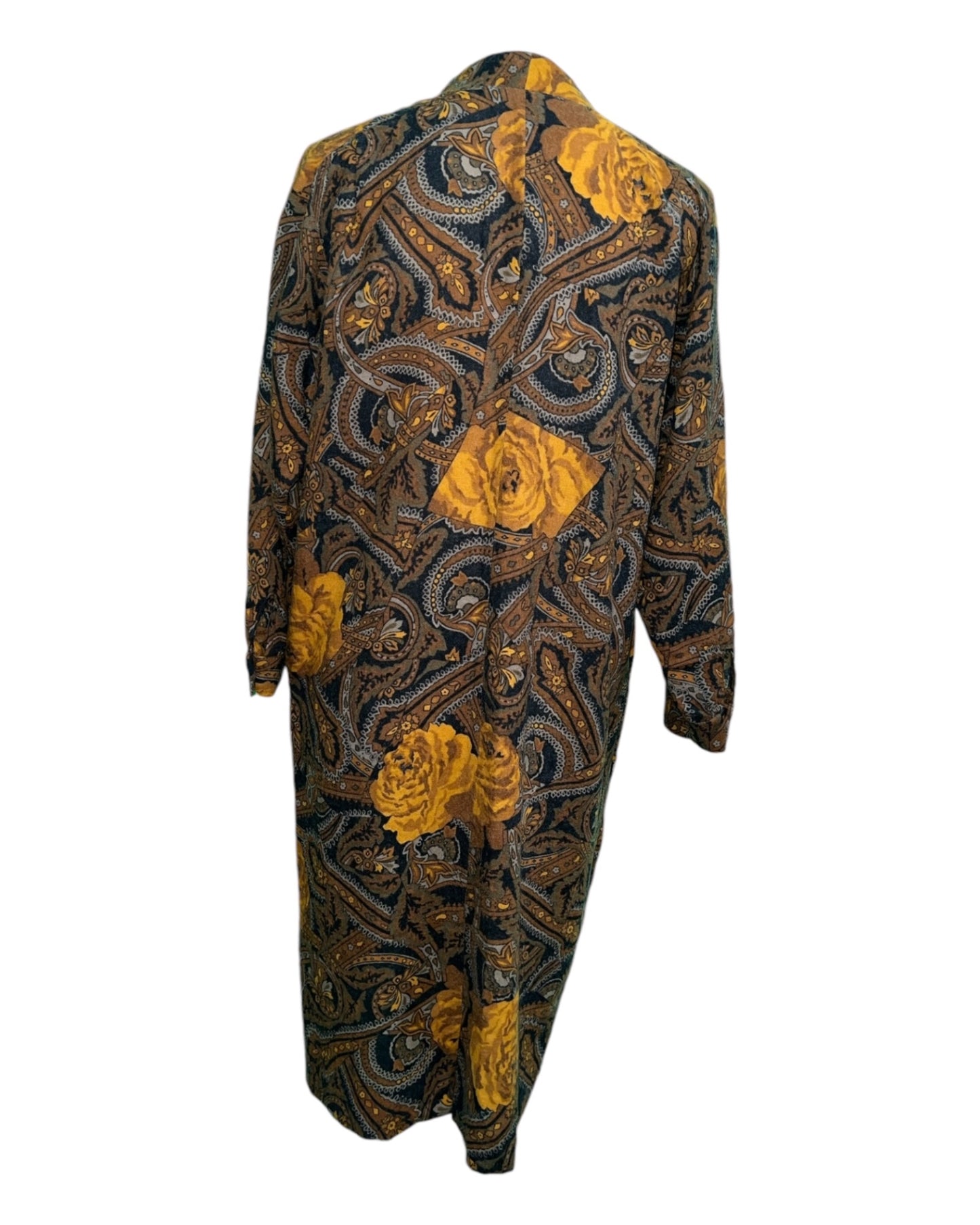 Vintage Olmar Kleid Ca. 42/44 Braun mit gelbem Muster