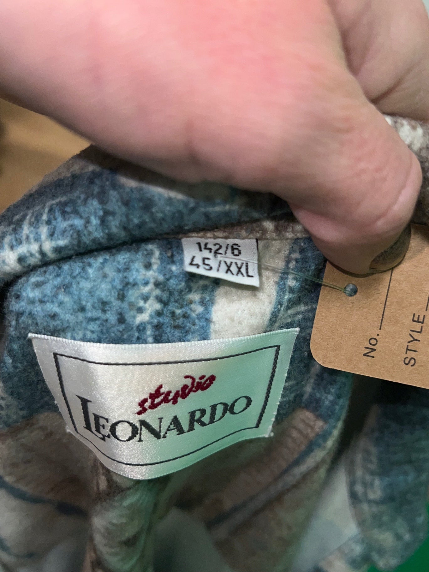 Vintage Studio Leonardo Hemd XXL, tragbar In Gr 38 - 44 Blau und Beige