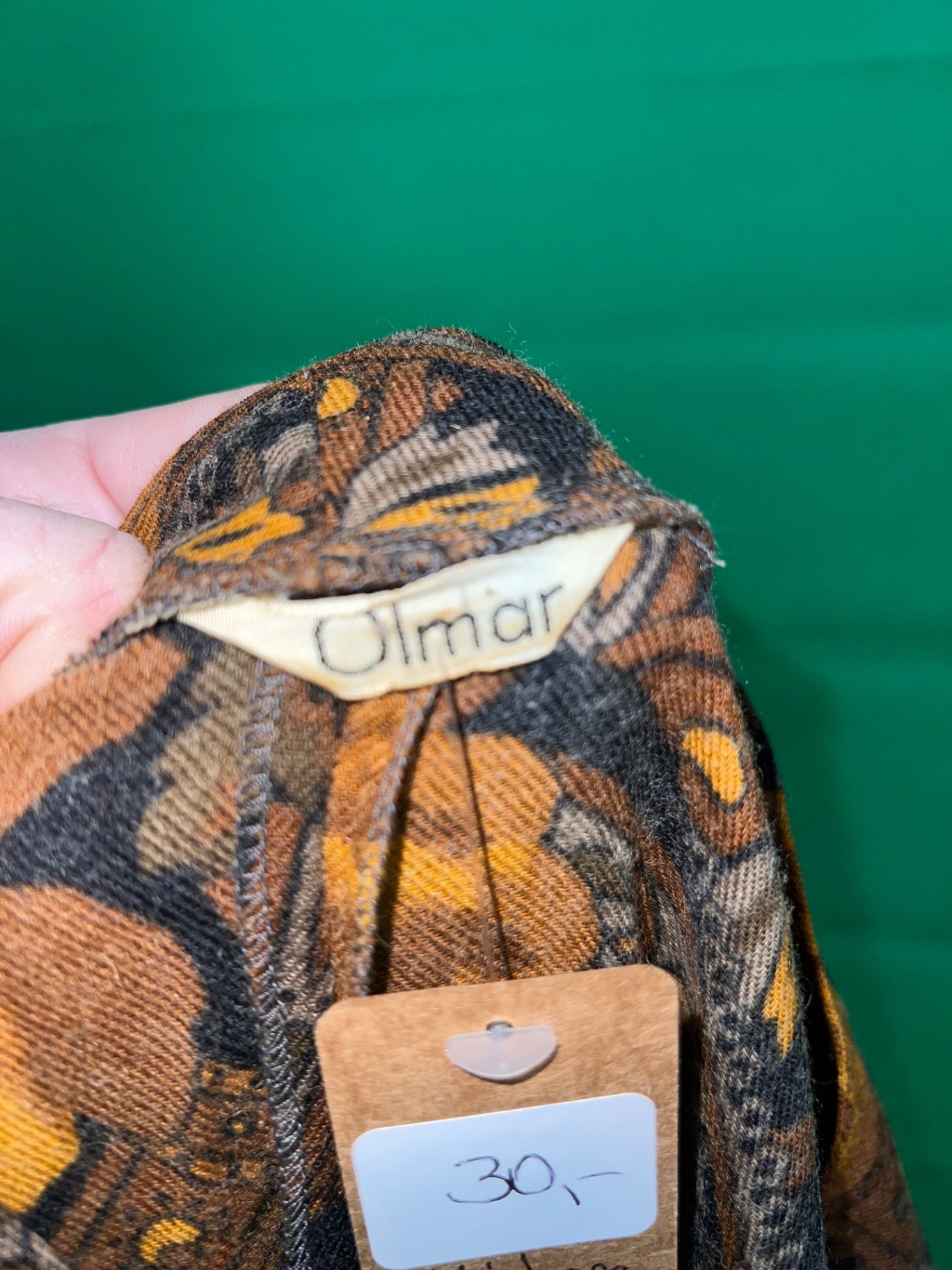 Vintage Olmar Kleid Ca. 42/44 Braun mit gelbem Muster