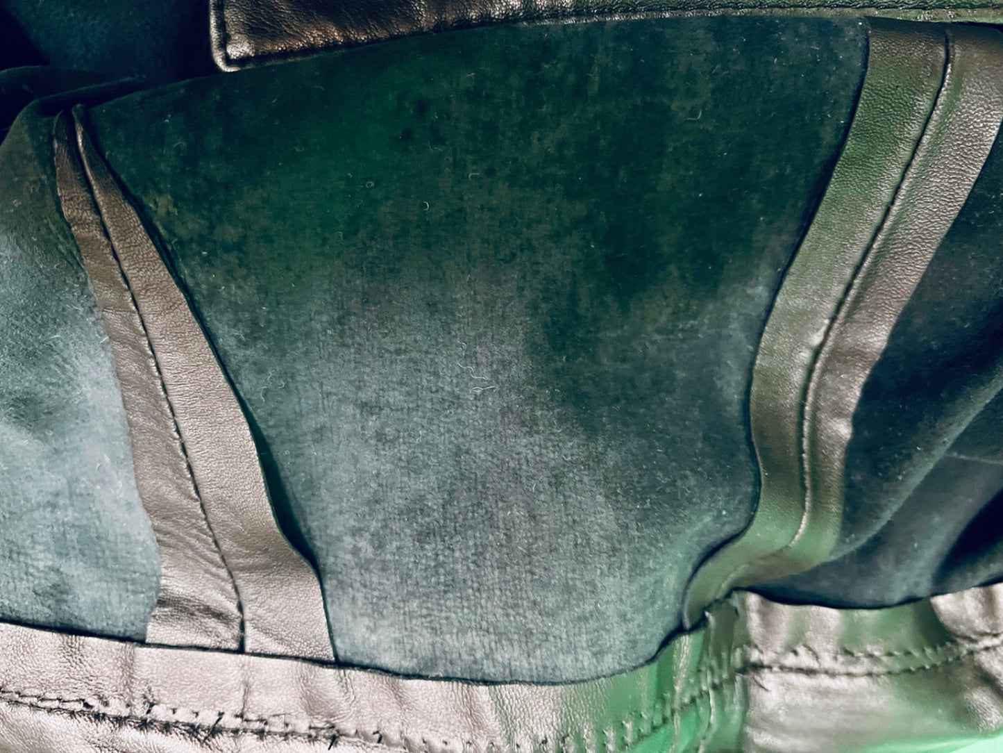 Vintage Leder Rock Ca. 38 Schwarz