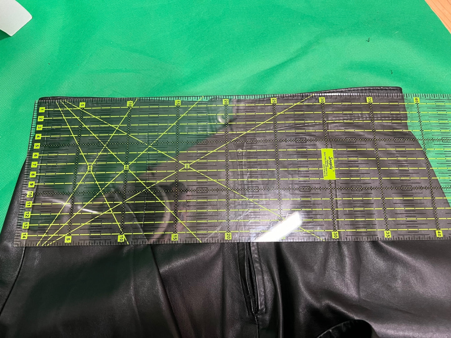 Vintage Leder Rock Ca. 38 Schwarz