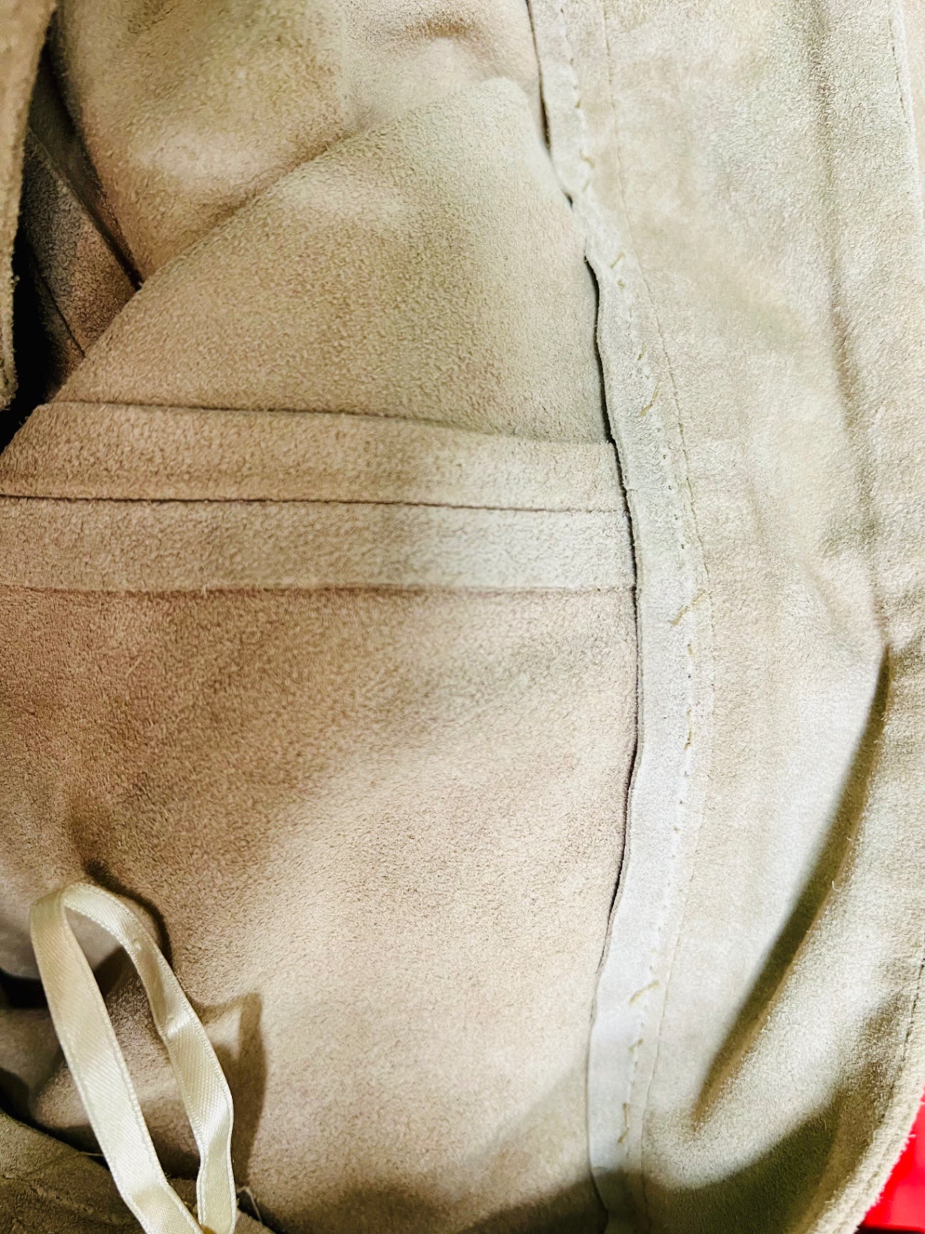 Vintage Wildleder Mini Rock Ca. 34 / 36 Beige
