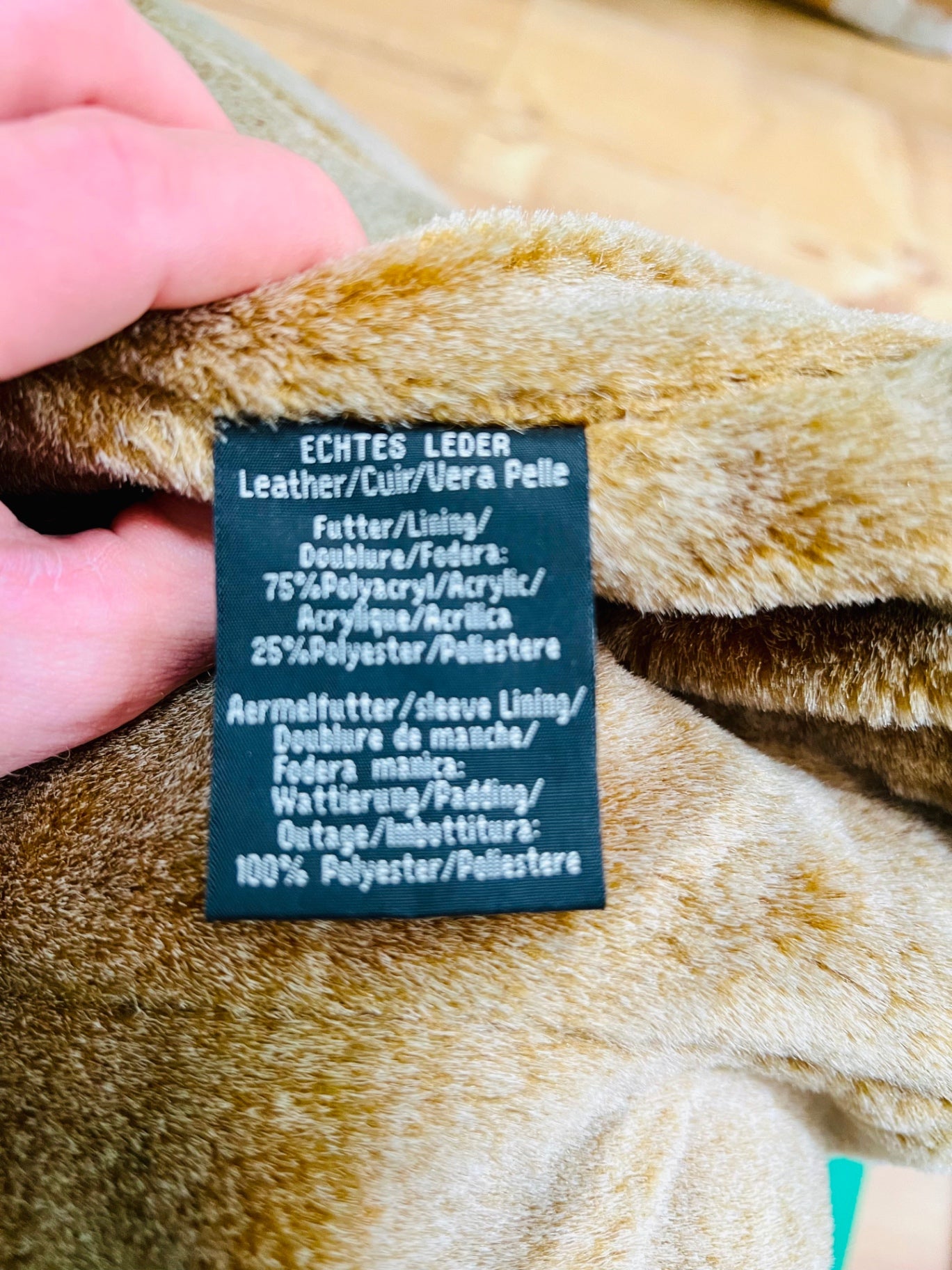 Vintage TCM Kunstfell Wildleder Jacke 38 / 40 Beige