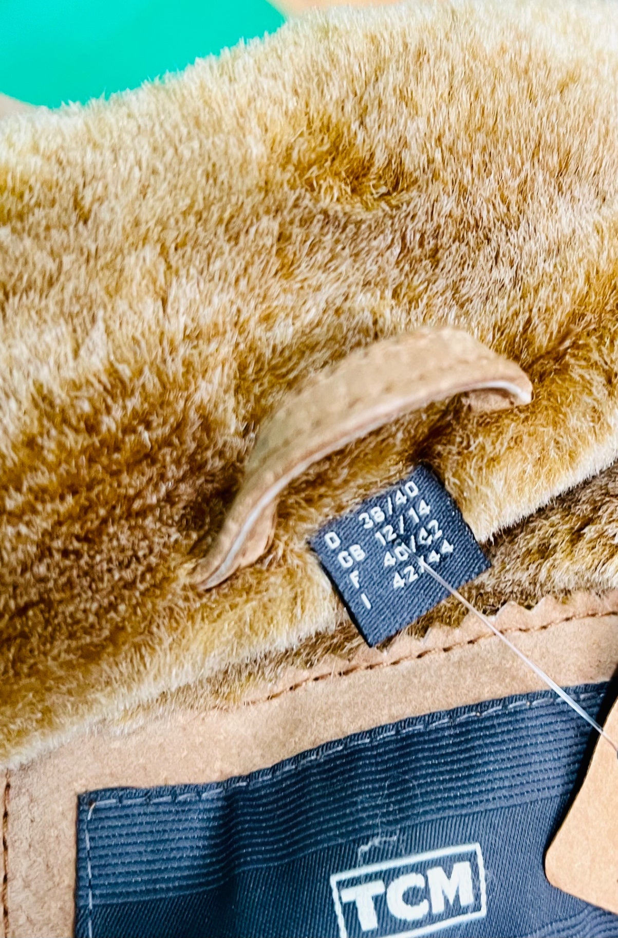 Vintage TCM Kunstfell Wildleder Jacke 38 / 40 Beige