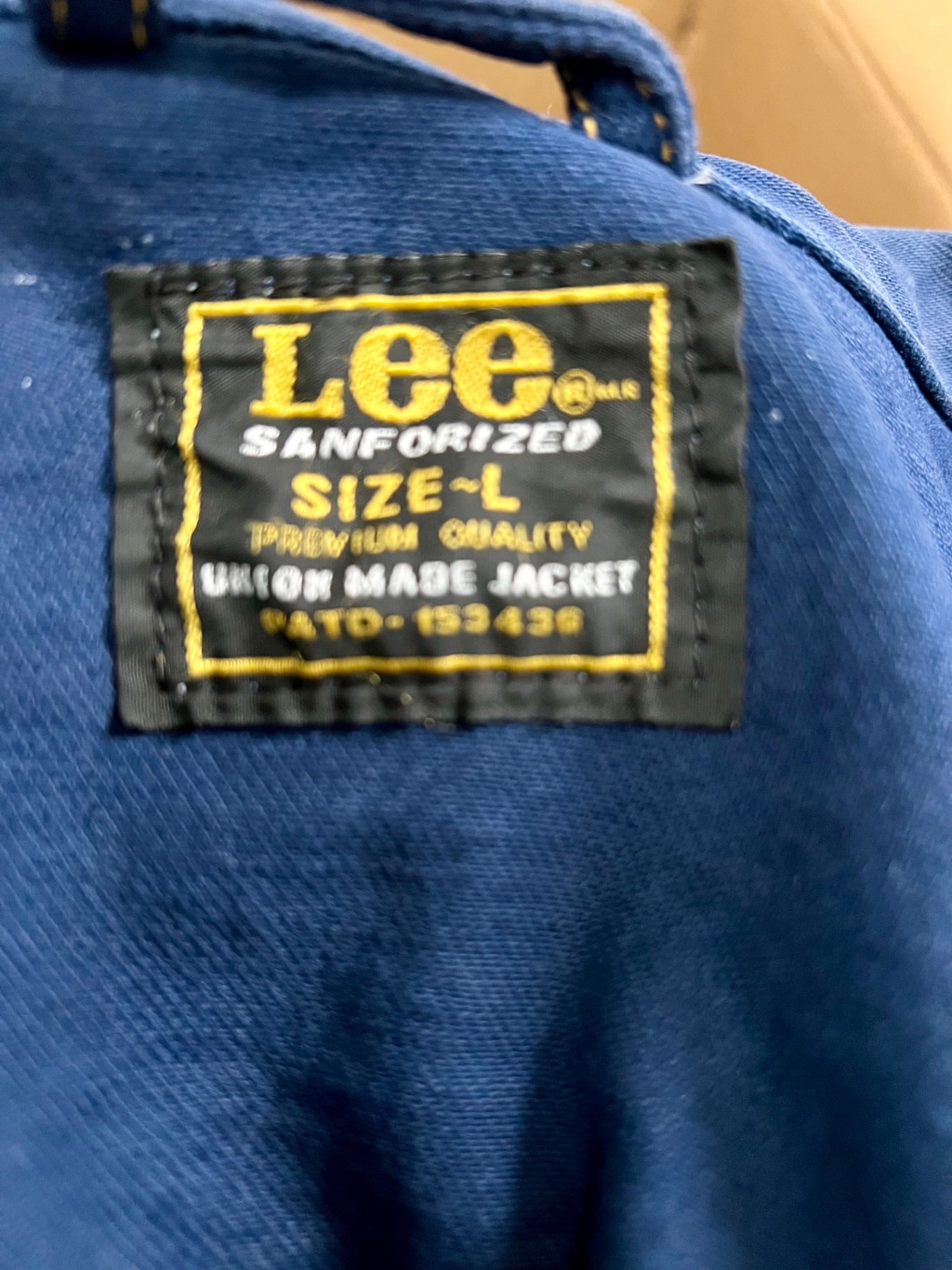 Vintage Lee Sanforized Rider Jeansjacke L Dunkelblau