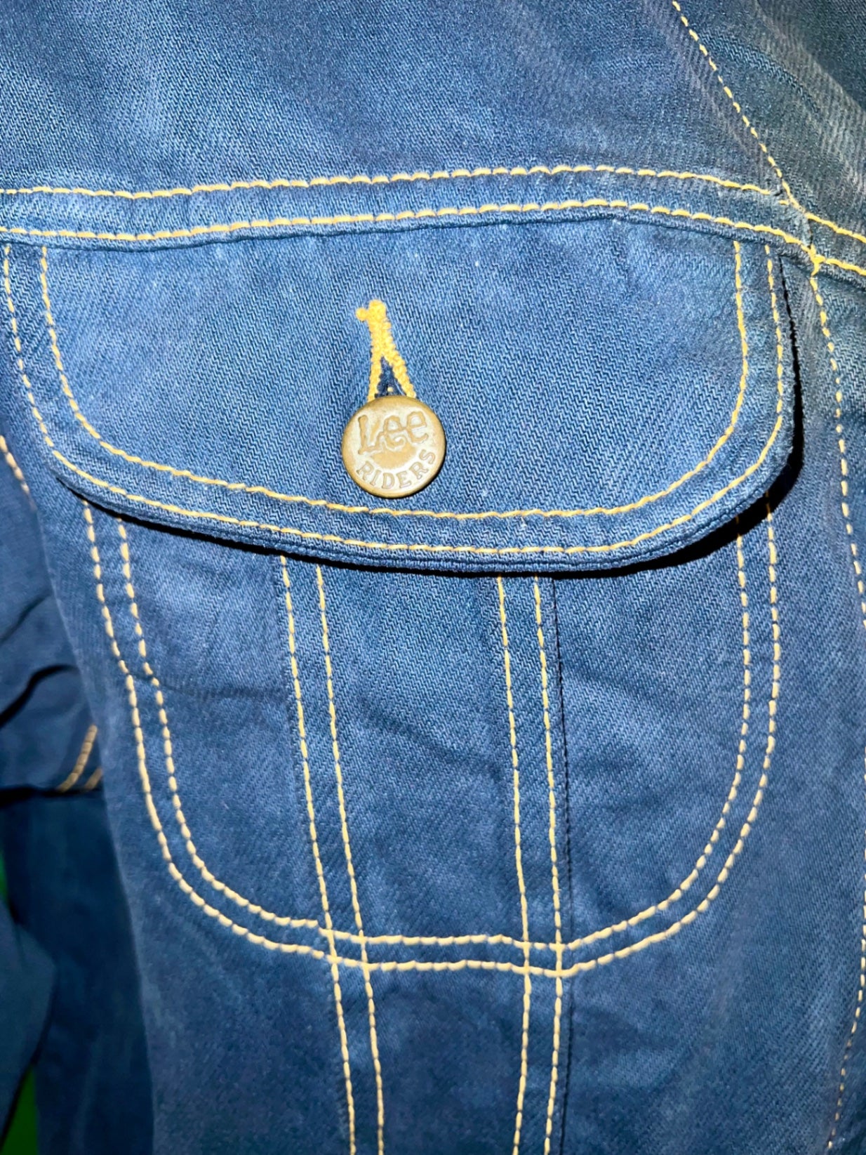 Vintage Lee Sanforized Rider Jeansjacke L Dunkelblau