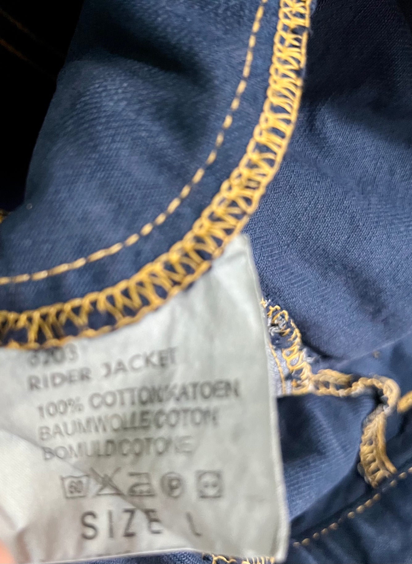 Vintage Lee Sanforized Rider Jeansjacke L Dunkelblau