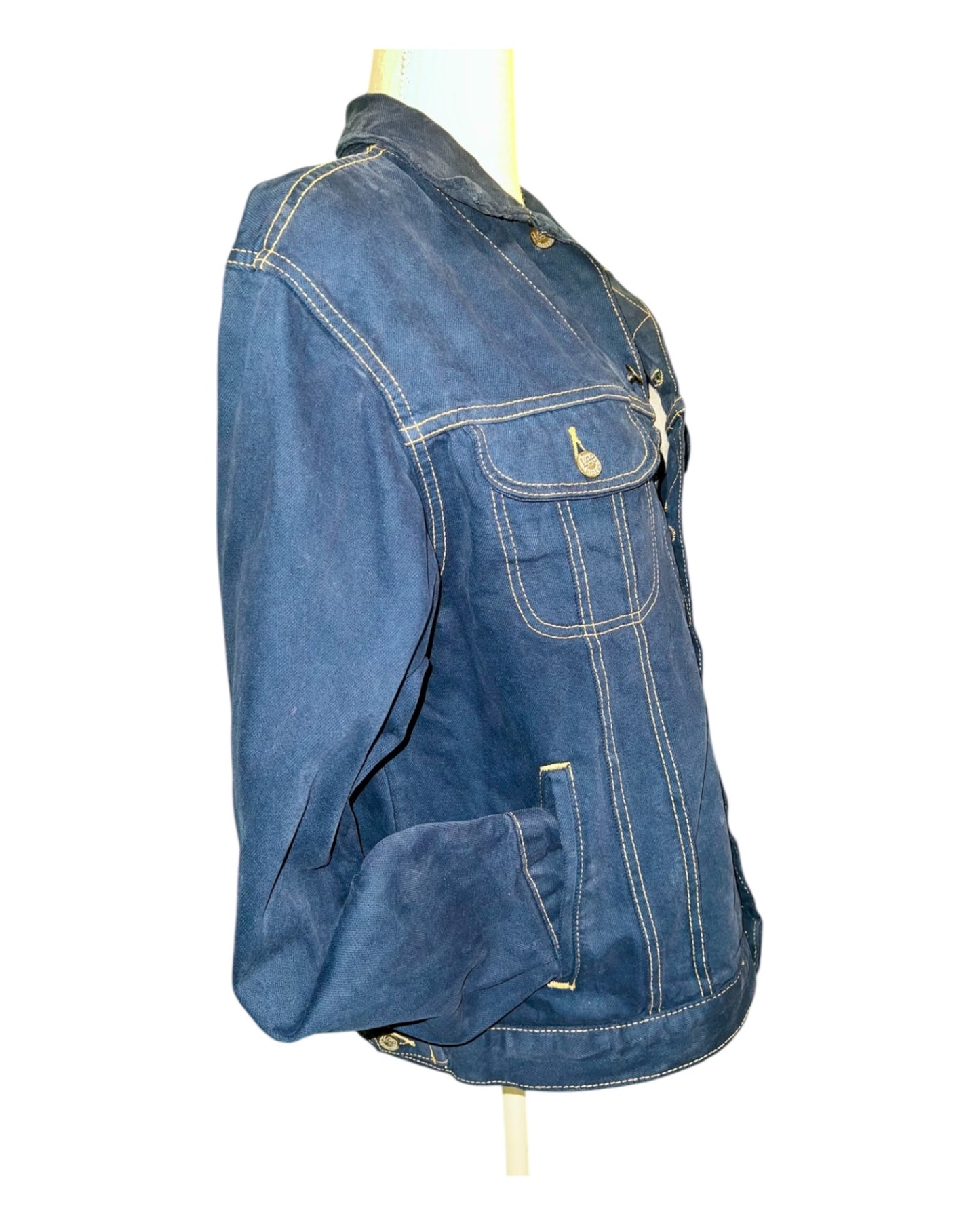 Vintage Lee Sanforized Rider Jeansjacke L Dunkelblau