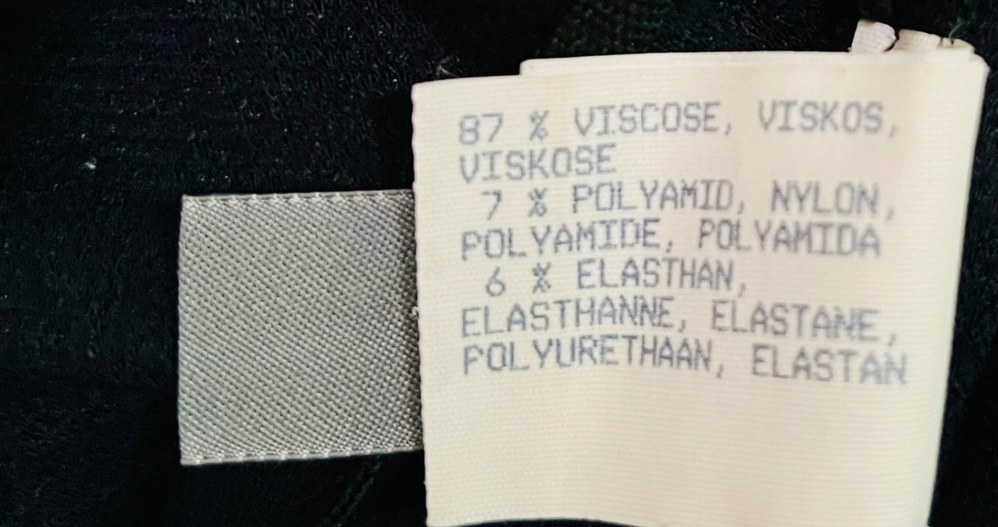 Vintage Vera Mont 80s Kleid 40 Blau Schwarz