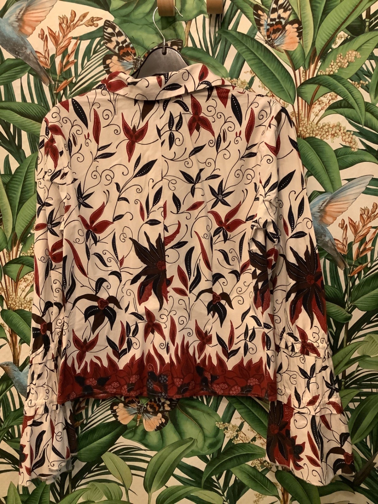 Marc Aurel Bluse 38 Weiß dunkelblau