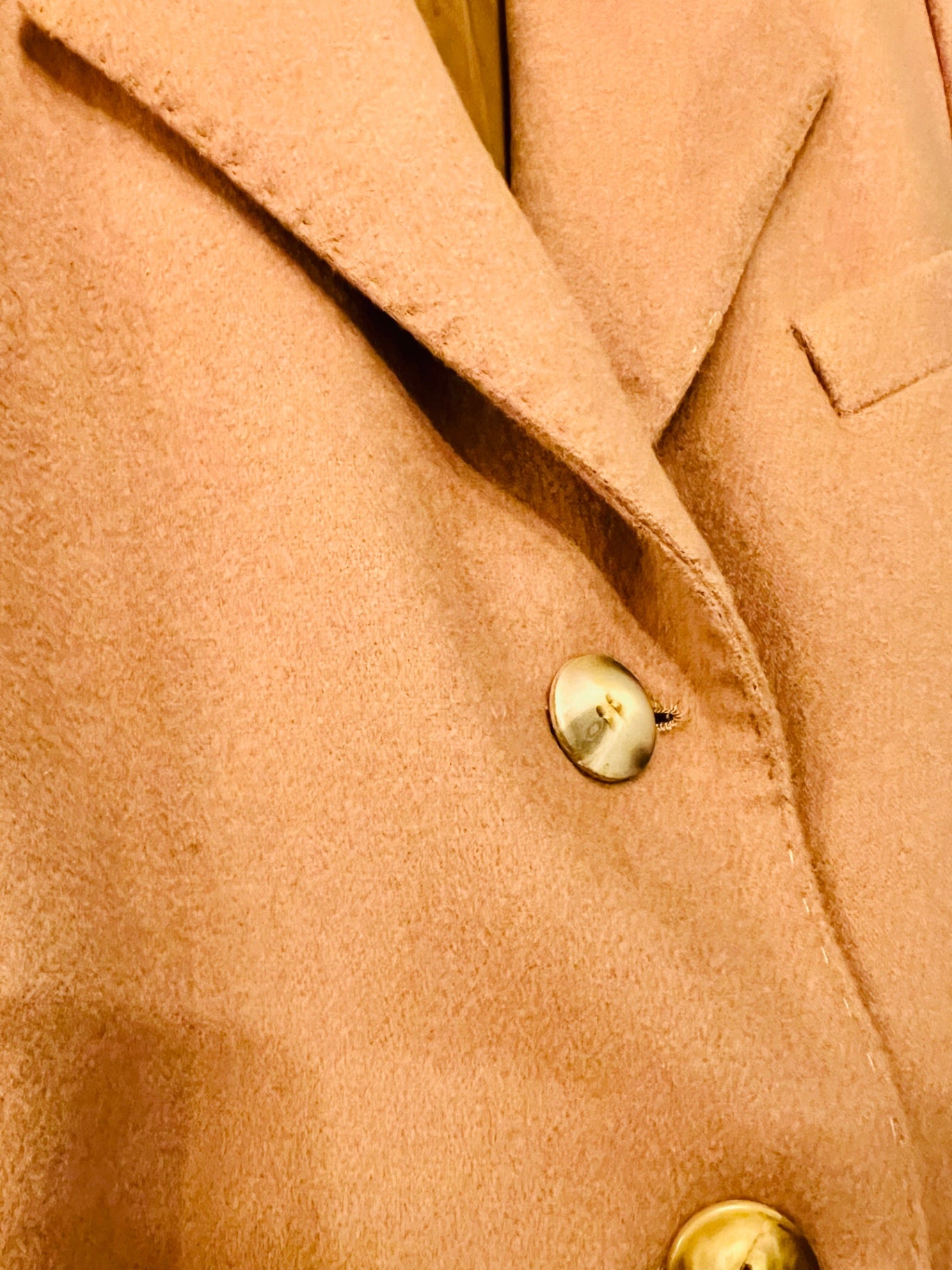 Vintage Bianco e Blu Blazer 40 / 42 Braun Cashmere Lammwolle