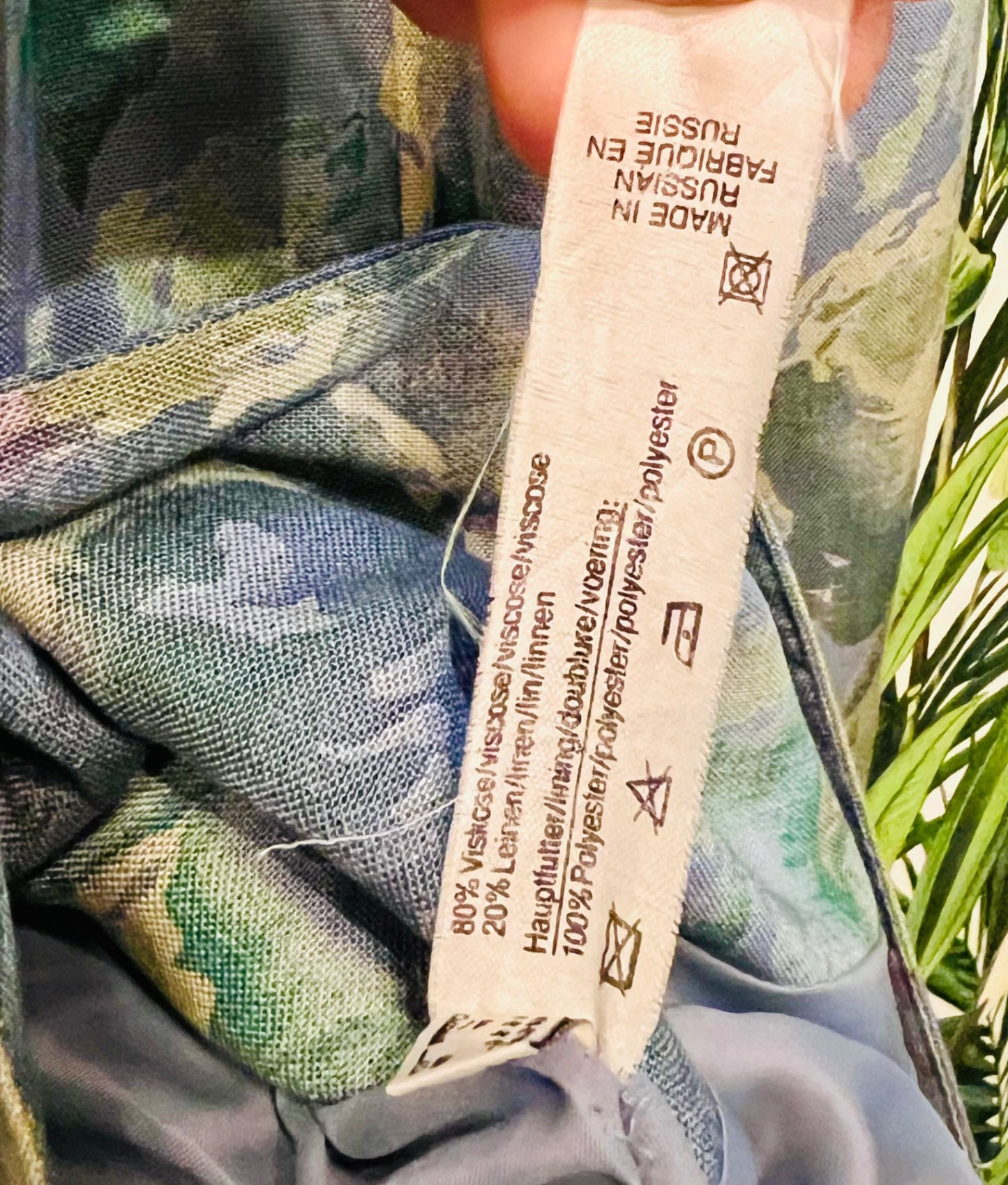 Vintage Blazer 40 Mehrfarbig grün blau Viskose Leinen