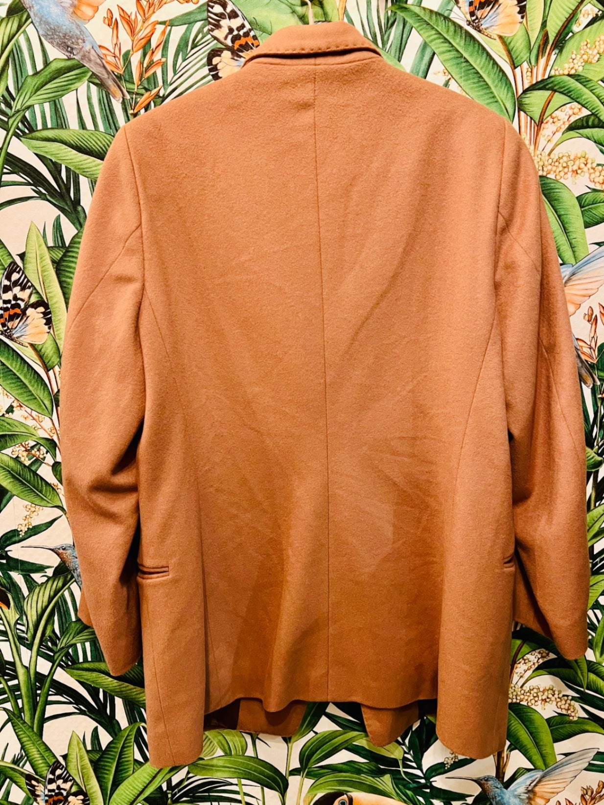 Vintage Bianco e Blu Blazer 40 / 42 Braun Cashmere Lammwolle