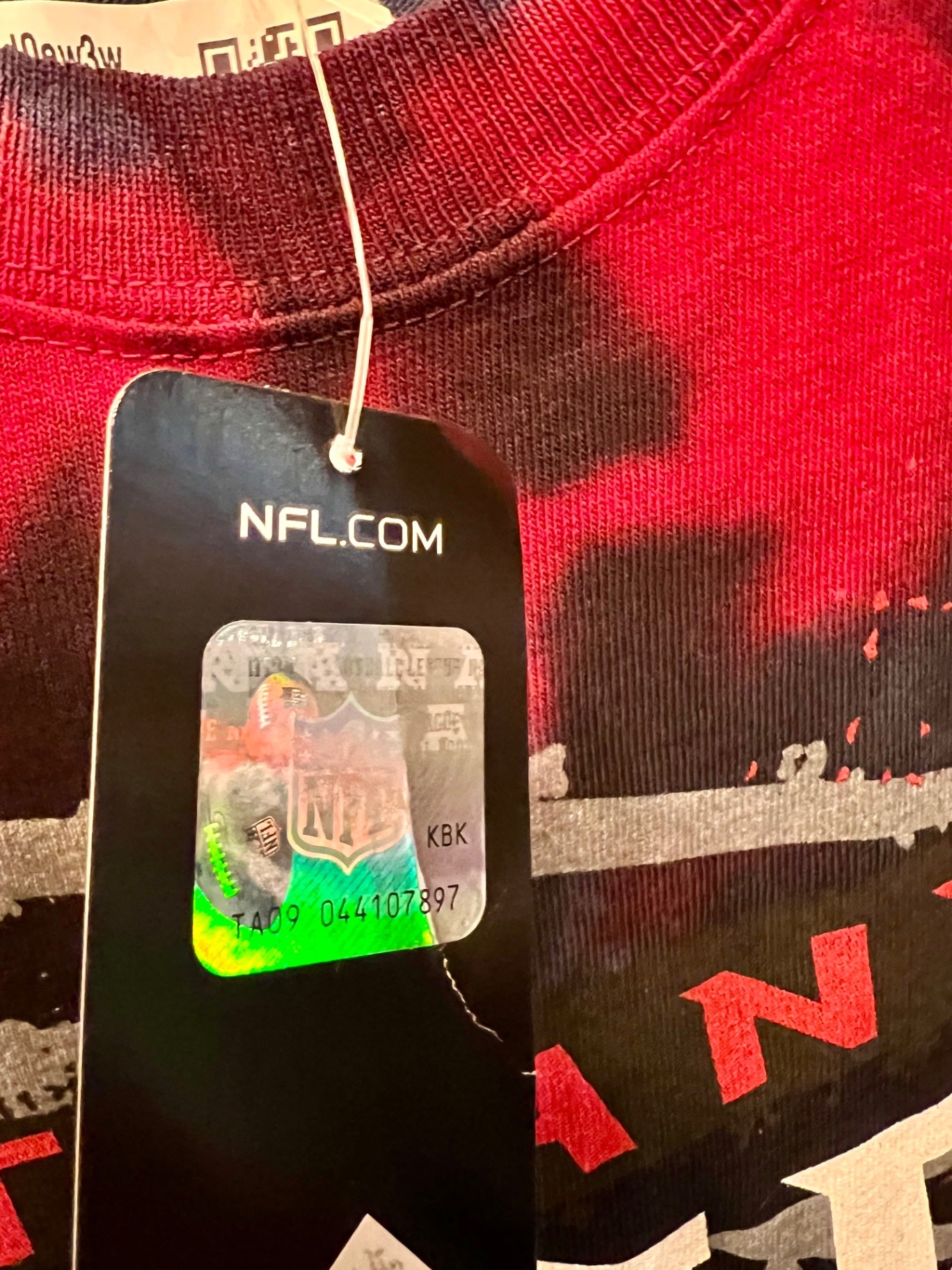 T-Shirt M USA NFL Atlanta Falcons Rot schwarz blau Batik NEU m. Etikett