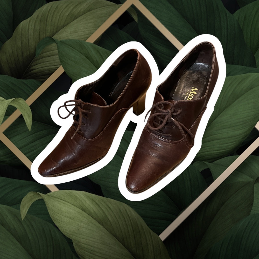 Vintage Max Mara Pumps 36 Dunkel Braun Leder