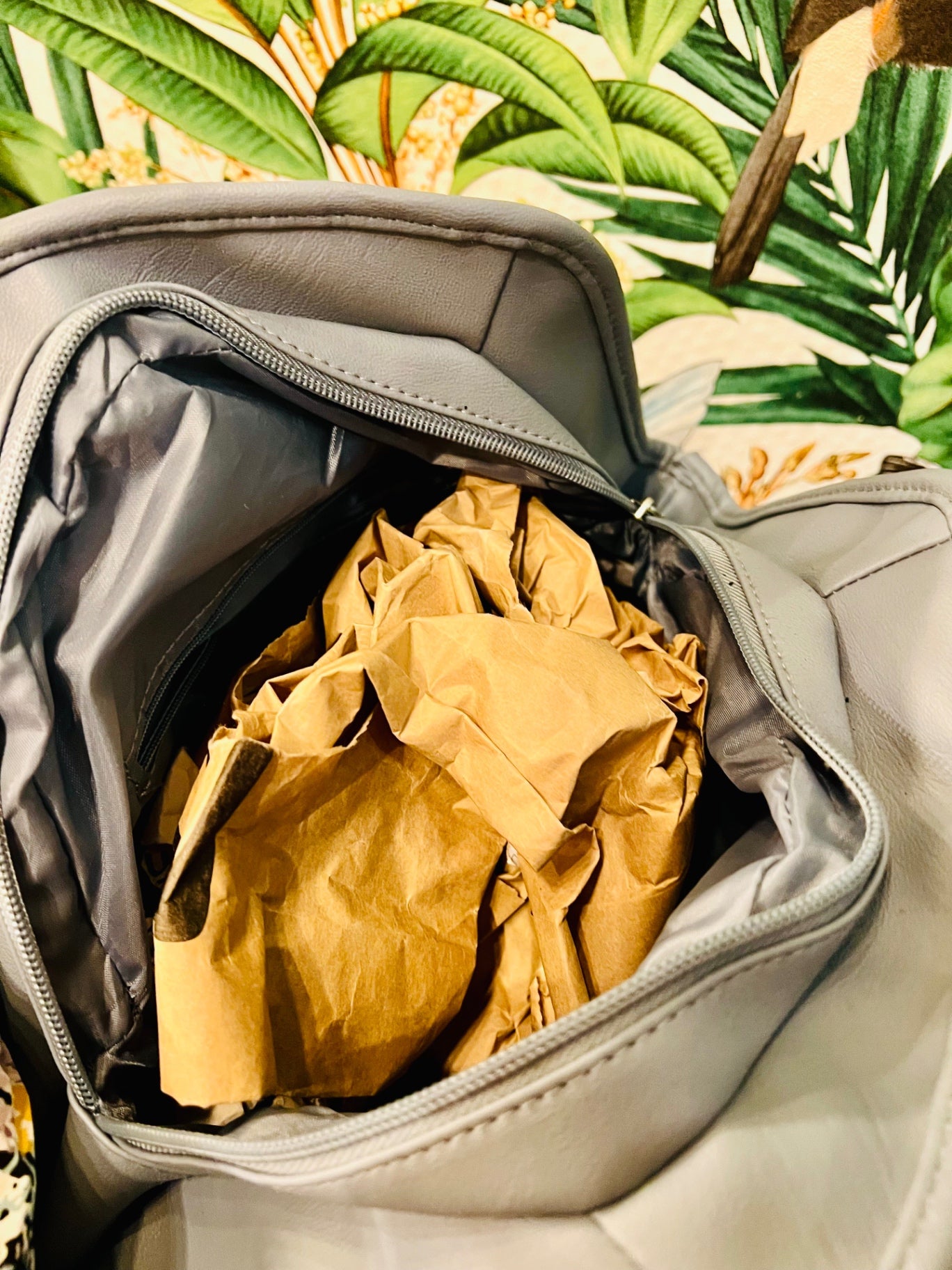 Tasche Gross Hellblau Kunstleder