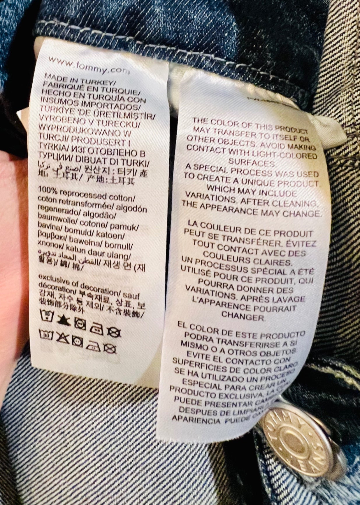 Vintage Tommy Hilfiger Latzhose S Blau Mid Blue Rigid