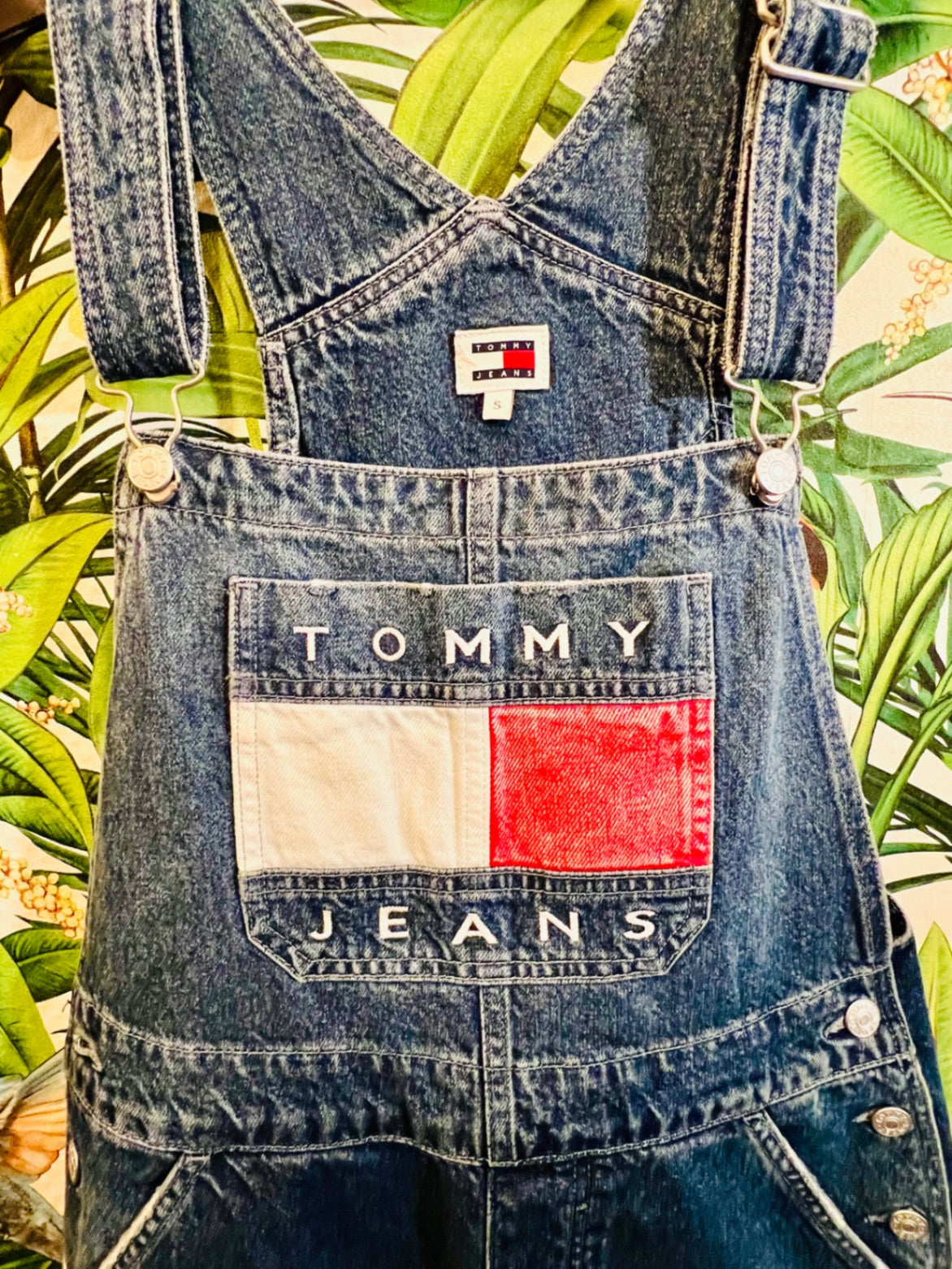 Vintage Tommy Hilfiger Latzhose S Blau Mid Blue Rigid