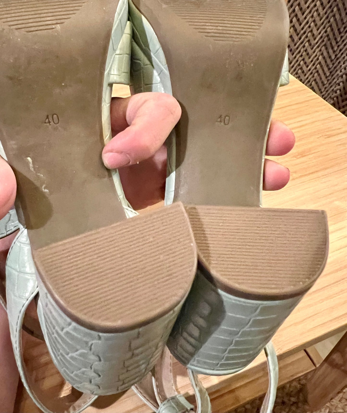 XIT Sandaletten 40 Mintgrün Kroko Plateau Y2k Heels