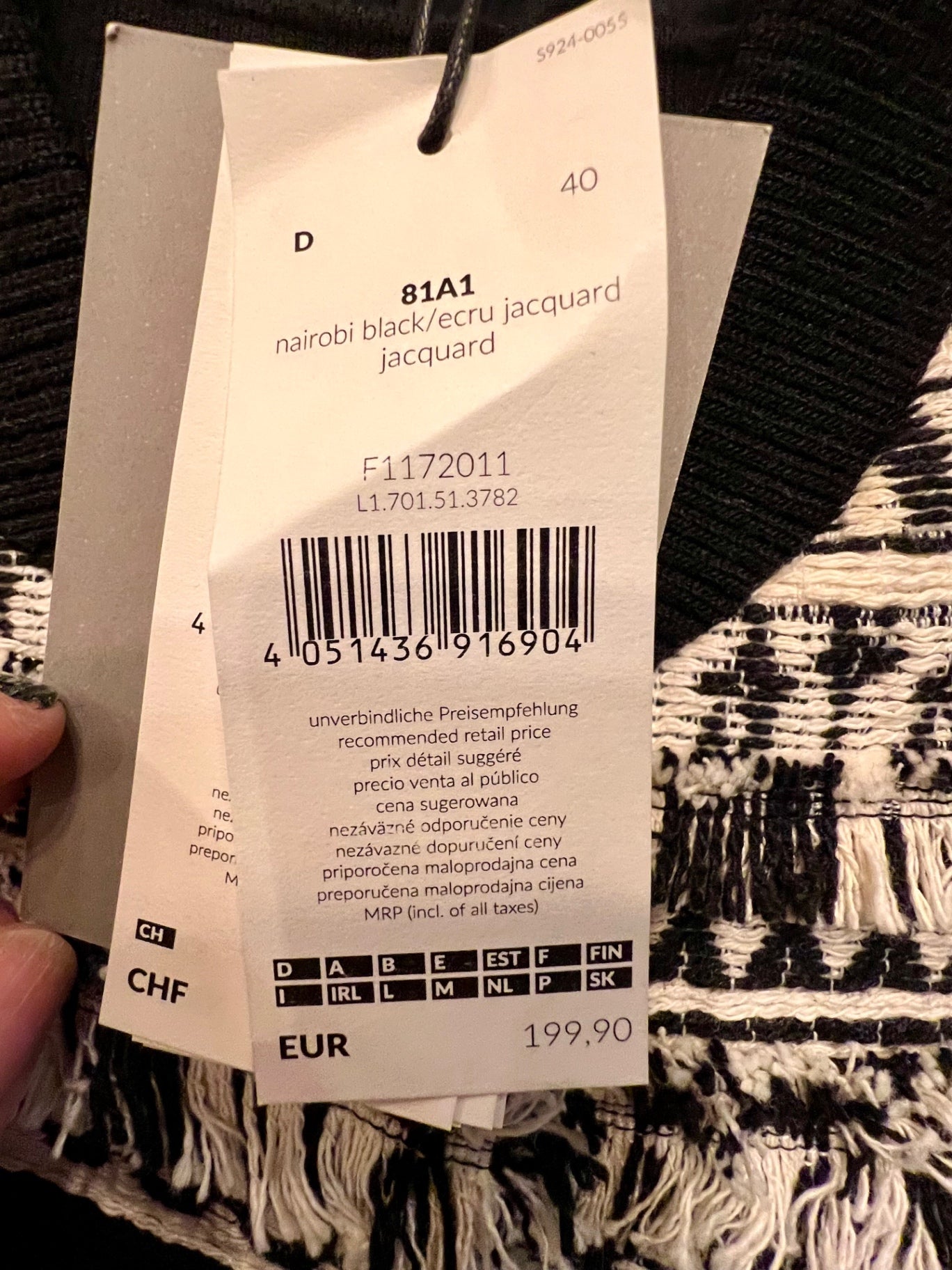 LIEBESKIND BERLIN Blouson Jacke 40 M Natur - Weiß u. Schwarz NEU m. Etikett