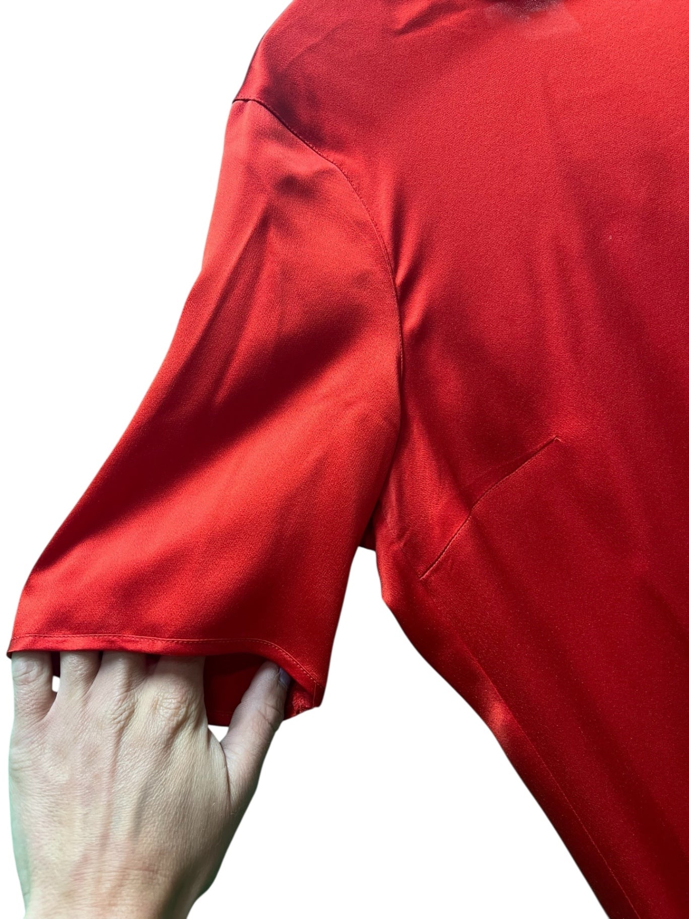 Vintage Escada Blusenshirt 38 Rot Seide