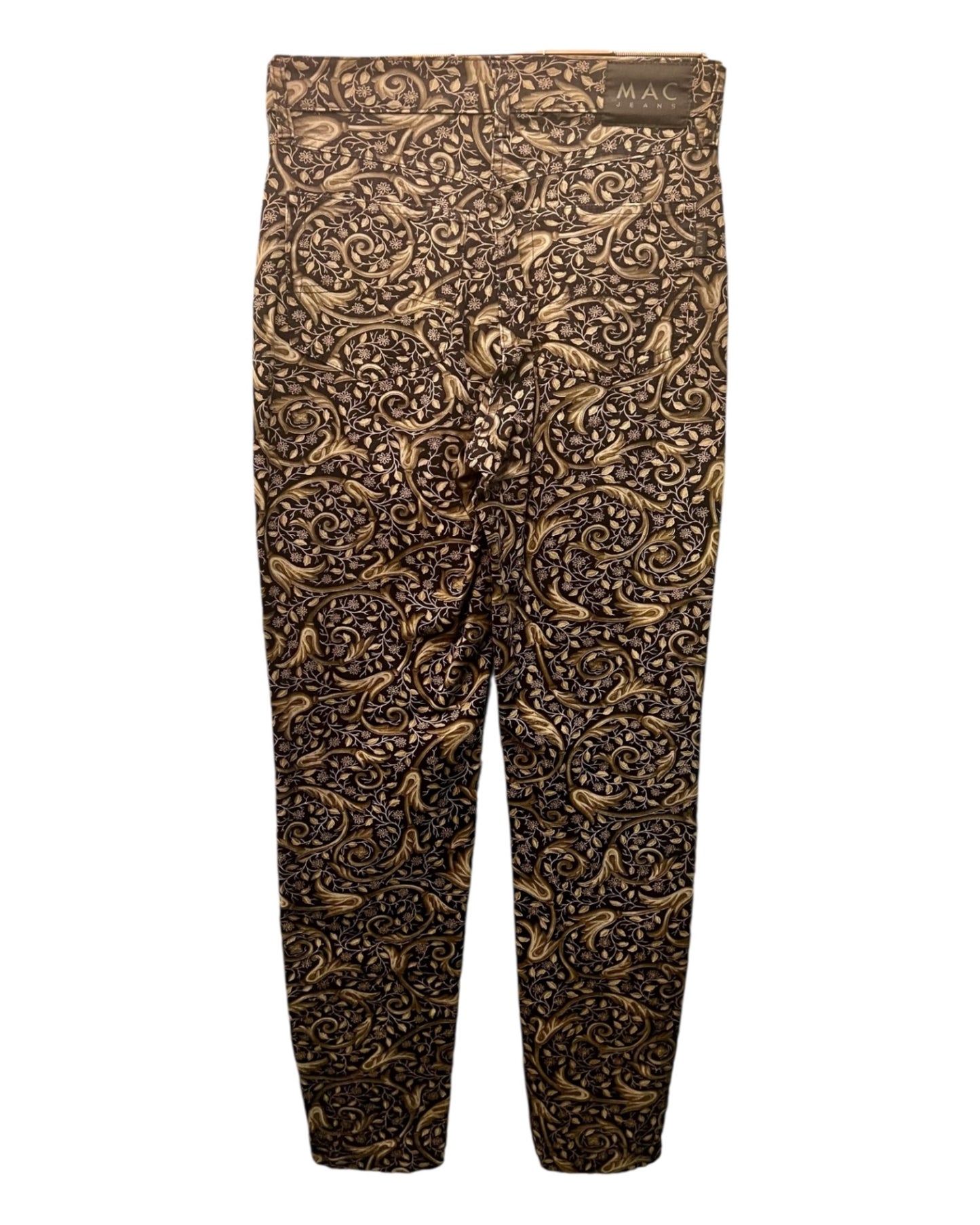 MAC Hose 36 S Schwarz mit Muster floral braun