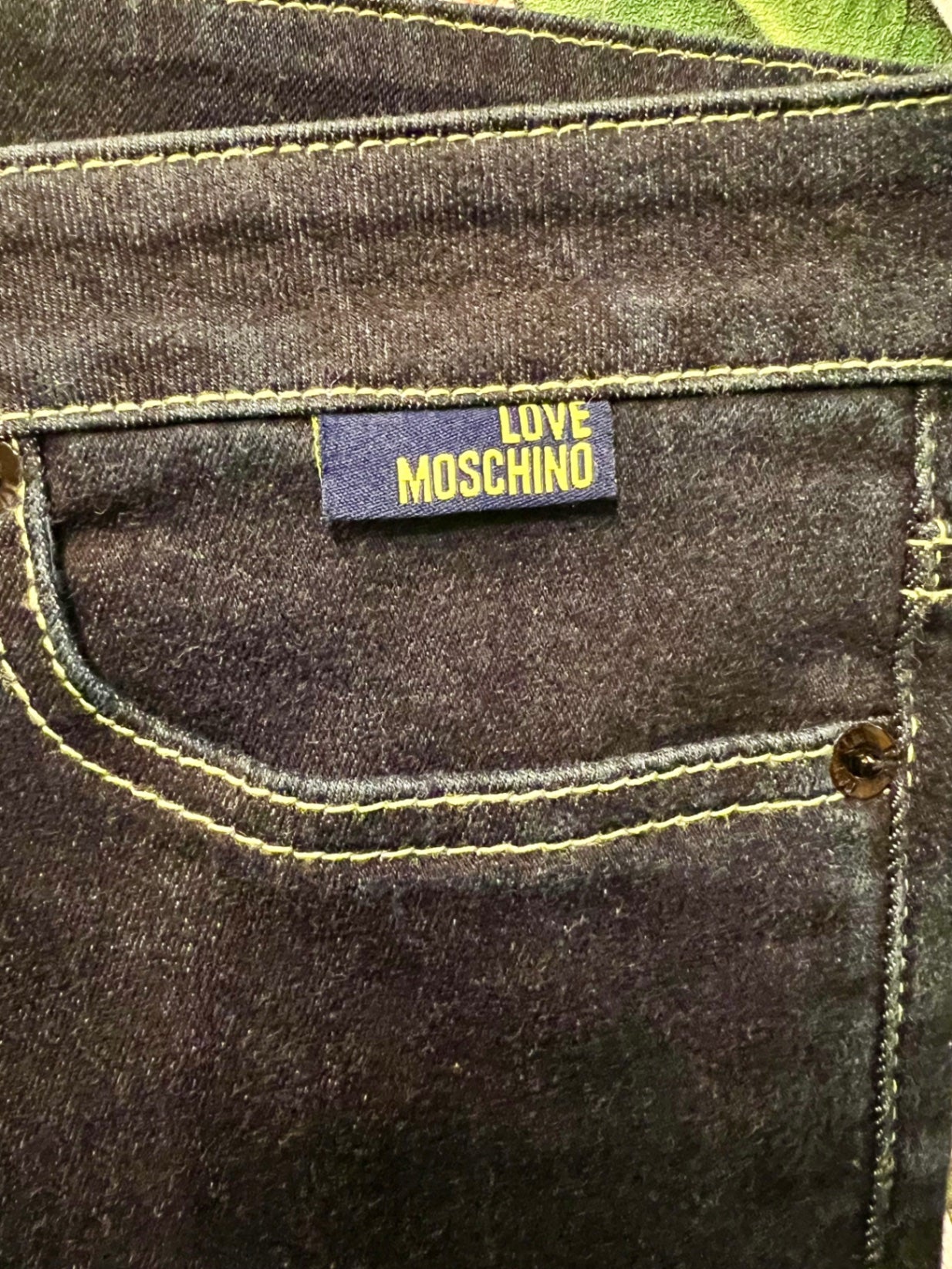 Love Moschino Jeans W 30 M Dunkelblau Neongelb