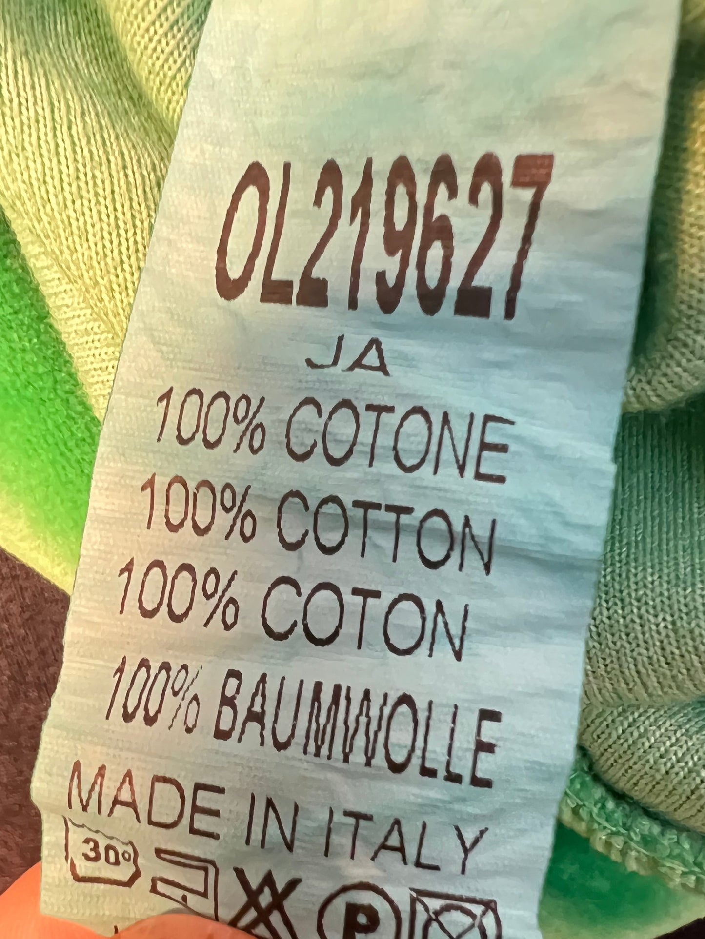 Made in Italy Nicky Sweatshirt Gr. 40 42 grün Velours Minimalist