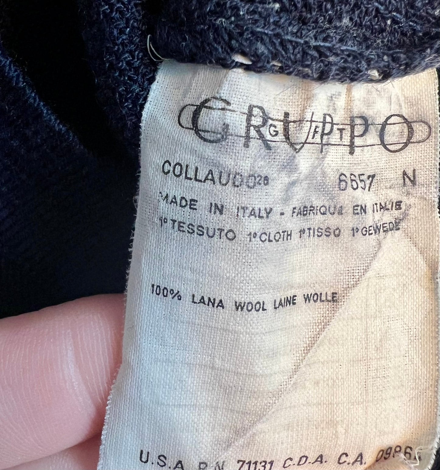 Ungaro Paris Strickshirt Gr. 38 Ital. 42 Shirt Wolle Italien Sailor Vintage Luxury Statement 90s