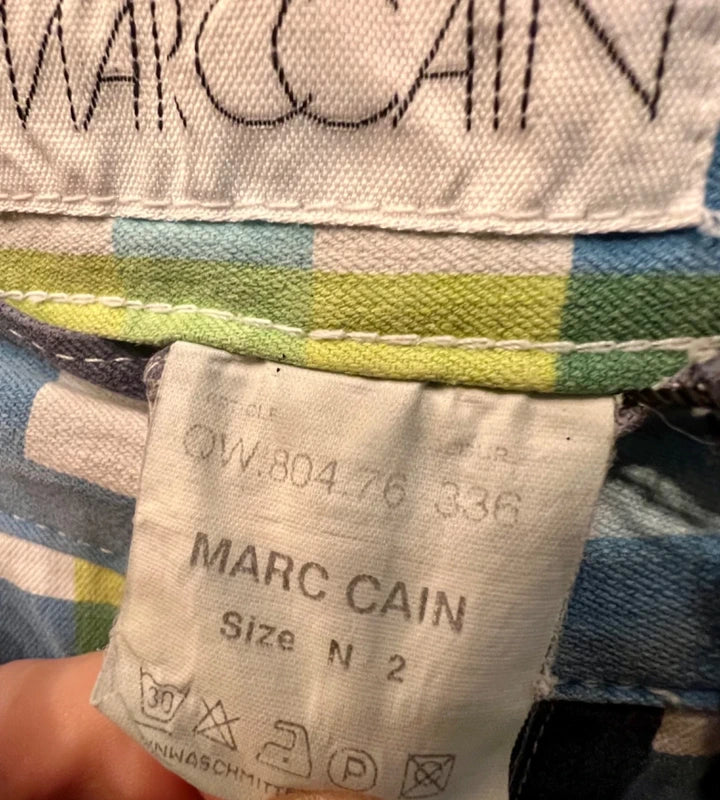 Marc Cain Hose | Gr. N2 S 36 | Kariert | Karottenschnitt | Neuwertig , blau weiß kariert