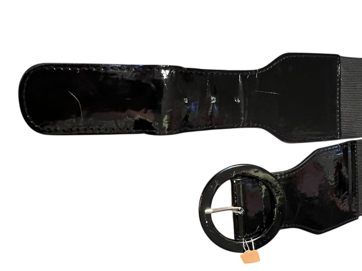 Vintage Taillengürtel schwarz elastisch 80s | breiter Stretchgürtel Damen Gr. 38-44