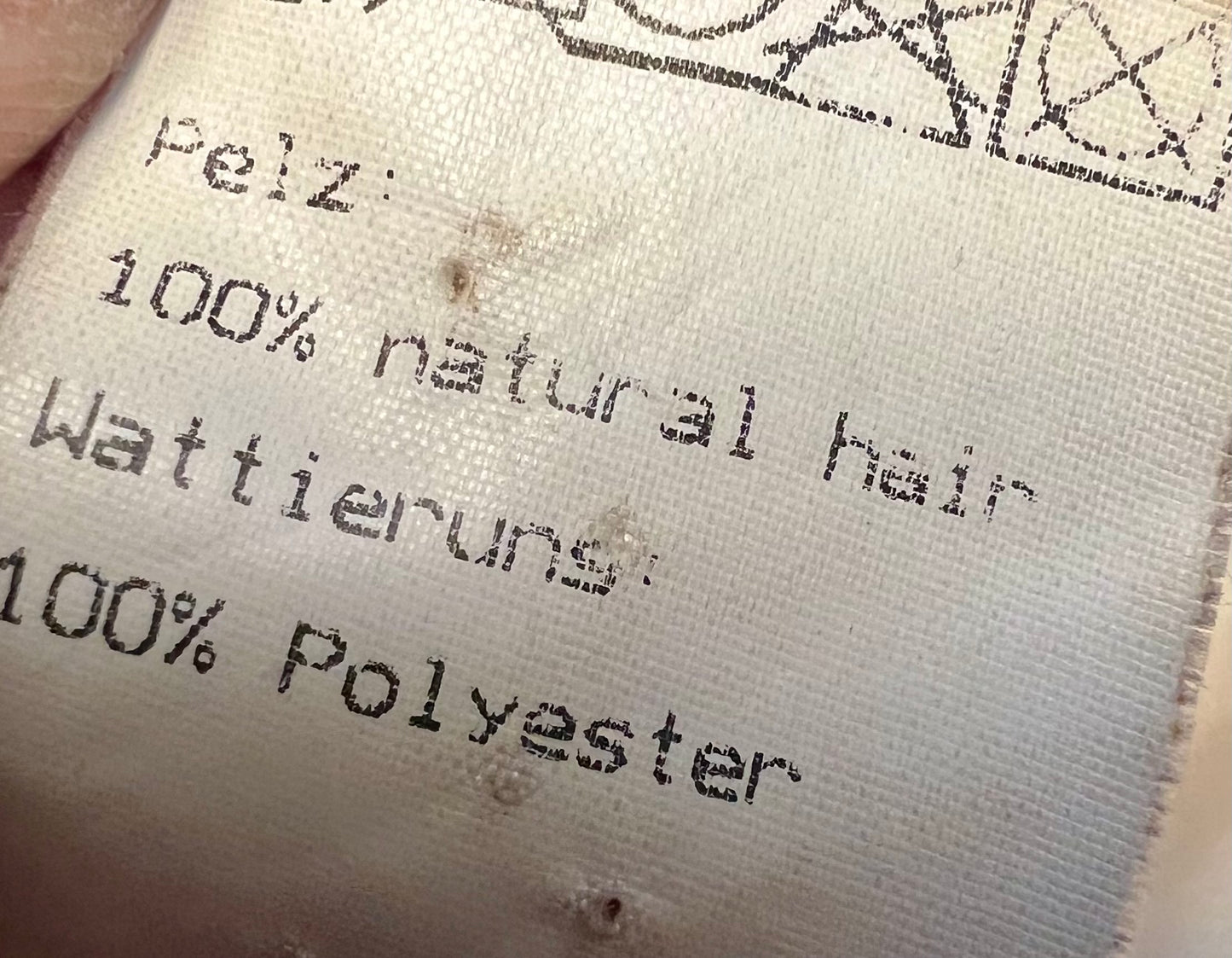 Vintage Airfield Fellweste Gr. 42 | Echtfell Weste Beige Braun Weiß | 90s Designer Weste mit Stehkragen | Boho