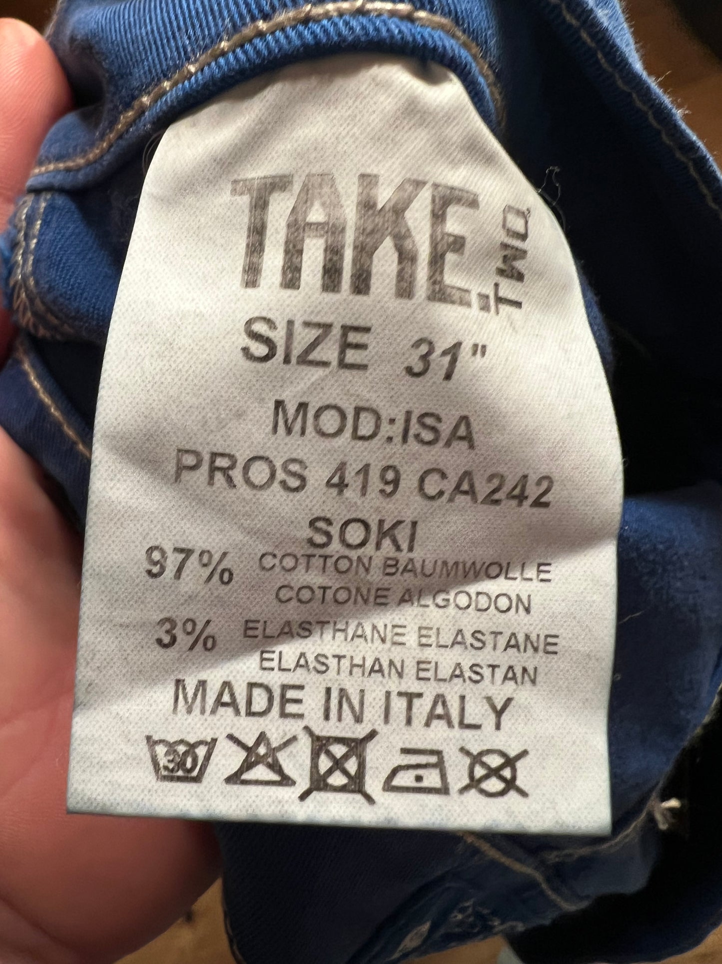 Vintage Take Two Skinny Hose Gr 40 / W31 royalblau | Y2K Vintage | Made in Italy | Stretch Damenhose
