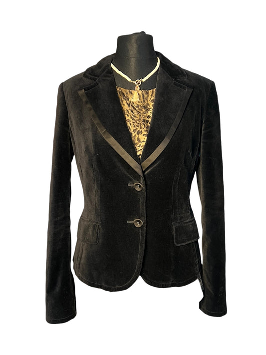 Vintage Samt Blazer Schwarz Gr. 40 Esprit Collection – Velvet Jacket Y2K 90s Chic