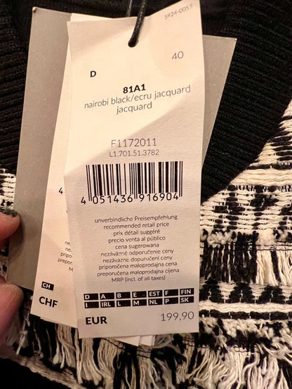 Liebeskind Berlin Blouson Jacke 38 M Natur Weiß Schwarz NEU Etikett Bomberjacke boho ethno