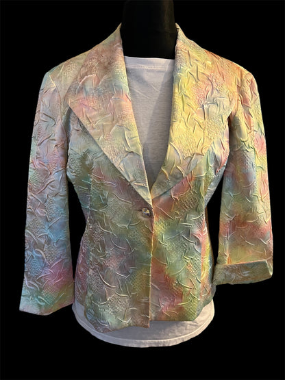 Vintage Joseph Ribkoff Blazer Pastell 40 M Y2K Crashoptik Rainbow