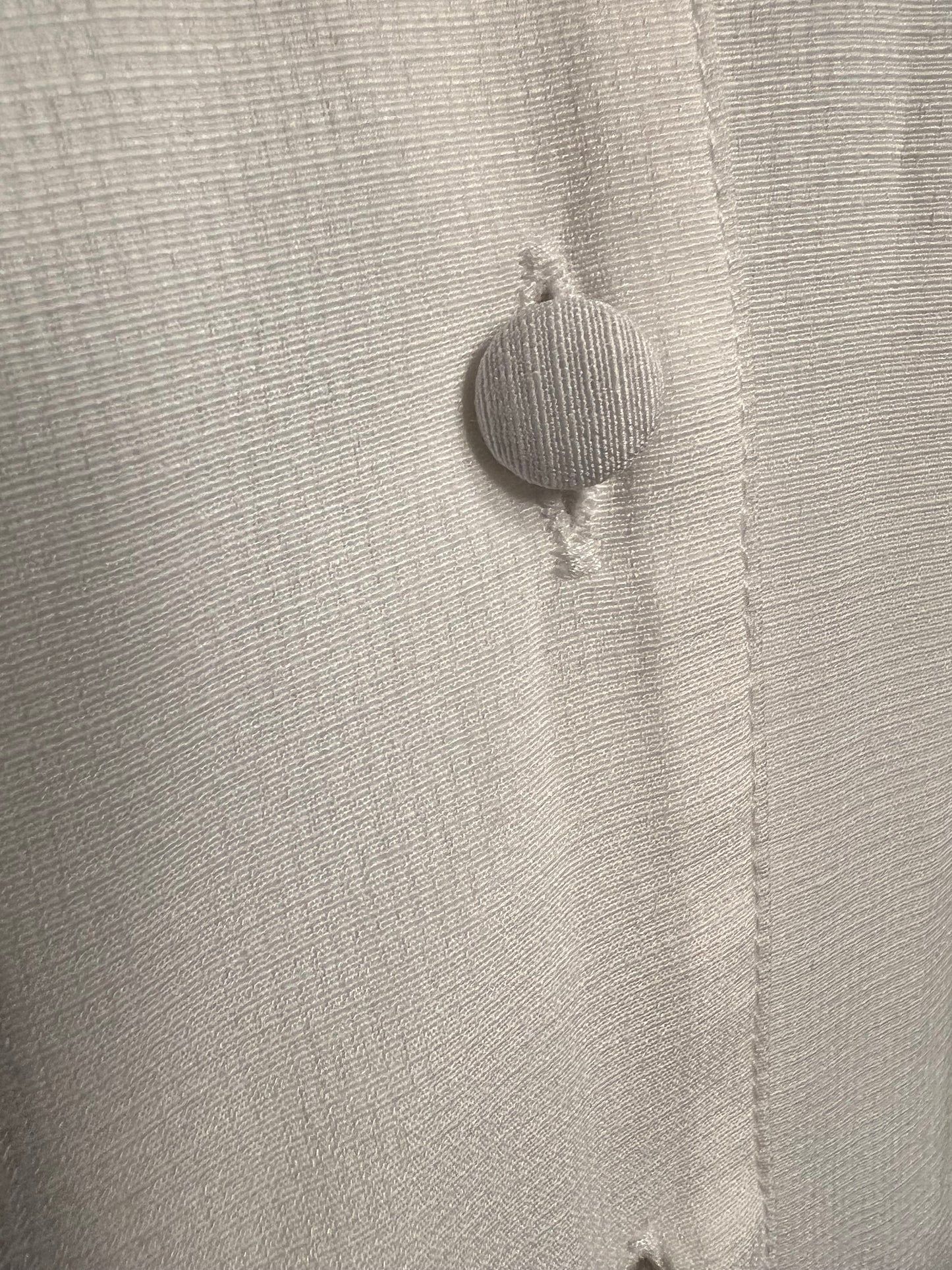 Vintage Bluse Ivory Weiß | Transparent Ärmel | Statement Kragen | Zierdetails | 80s / 90s Chic | Gr. 40