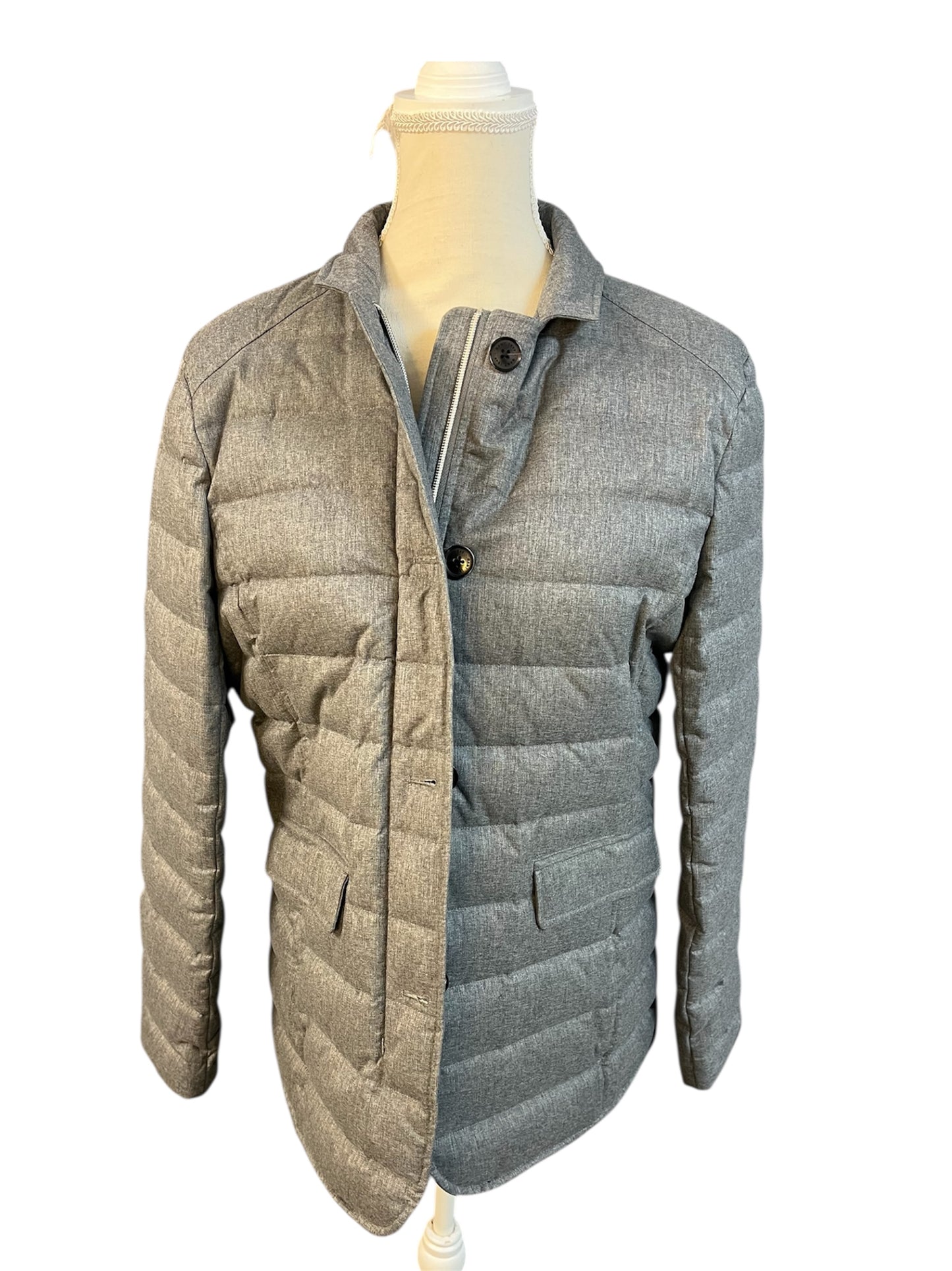 GANT Daunenjacke Herren L • Graumeliert • Steppjacke 90% Daunen • Hochwertig & neuwertig
