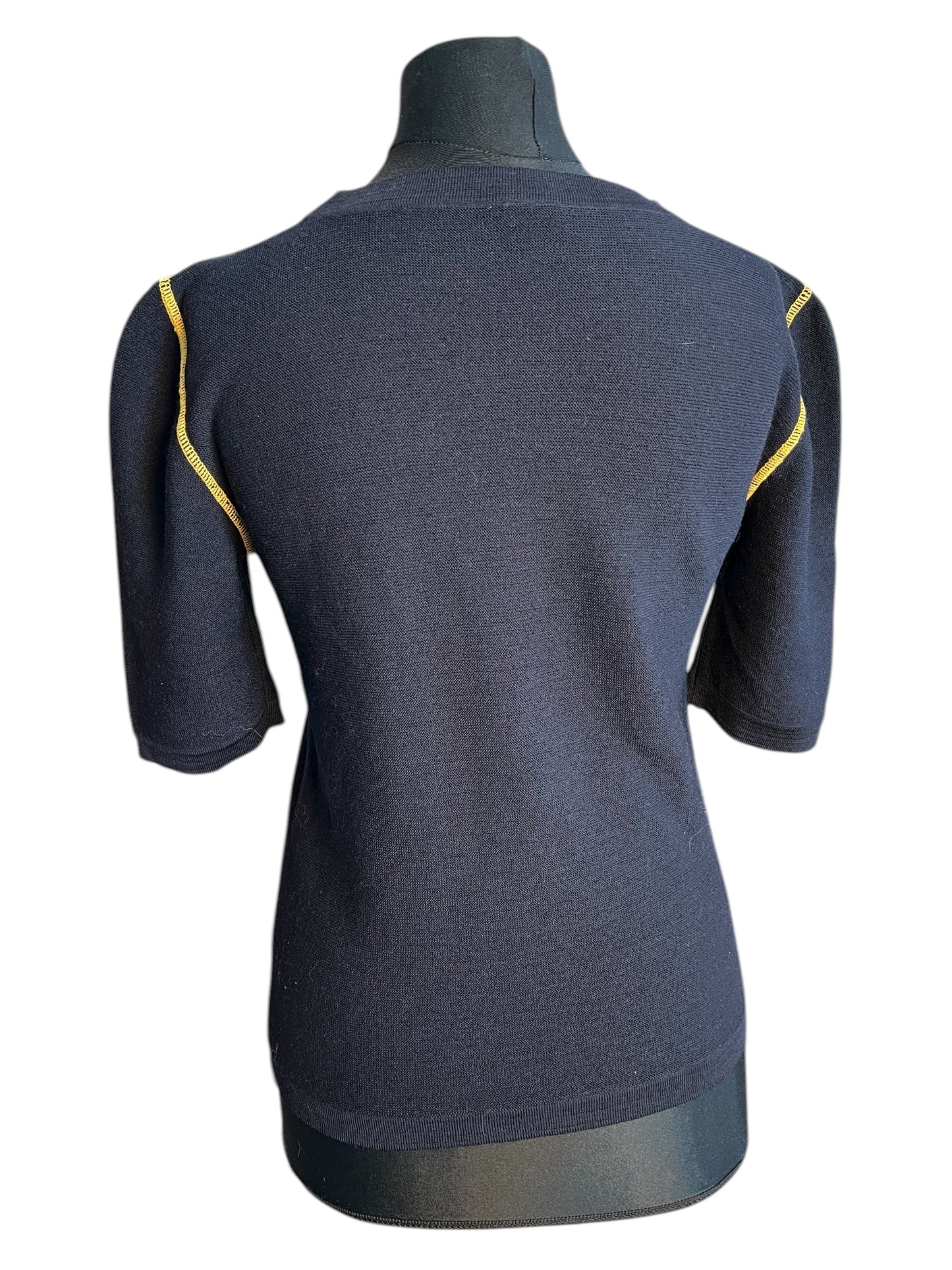 Ungaro Paris Strickshirt Gr. 38 Ital. 42 Shirt Wolle Italien Sailor Vintage Luxury Statement 90s