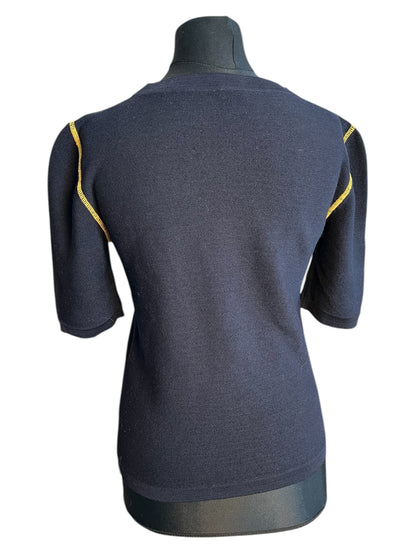 Ungaro Paris Strickshirt Gr. 38 Ital. 42 Shirt Wolle Italien Sailor Vintage Luxury Statement 90s