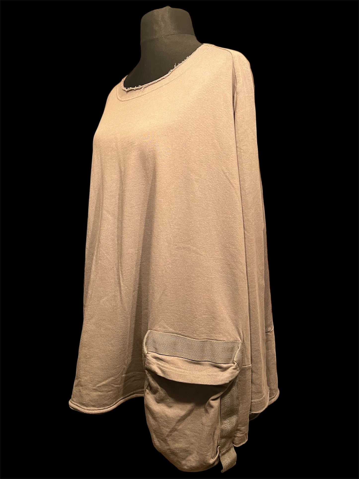 Rundholz Oversize Sweatshirt Grau Gr S – Longline, Used Look, Avantgarde, 100% Baumwolle