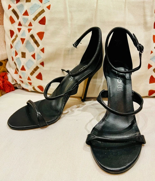 Aldo High Heels Leder Sandaletten Schwarz Gr. 39