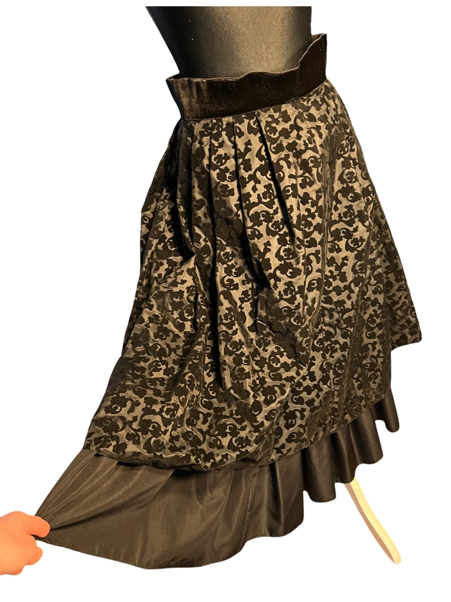 Sara's Choice: Vintage Brigitte Both Rock Samt Muster grau schwarz 50s | Gr. 38 M | Dark Alternative
