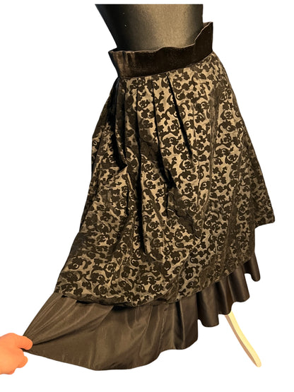 Sara's Choice: Vintage Brigitte Both Rock Samt Muster grau schwarz 50s | Gr. 38 M | Dark Alternative