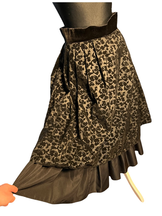 Sara's Choice: Vintage Brigitte Both Rock Samt Muster grau schwarz 50s | Gr. 38 M | Dark Alternative