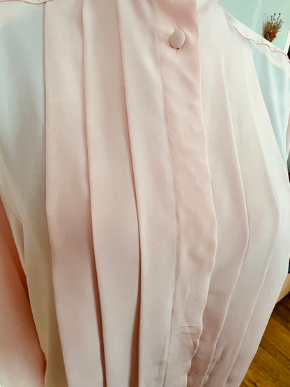 Jean René Vintage Bluse 38 Rosa Biesen Old Money transparent