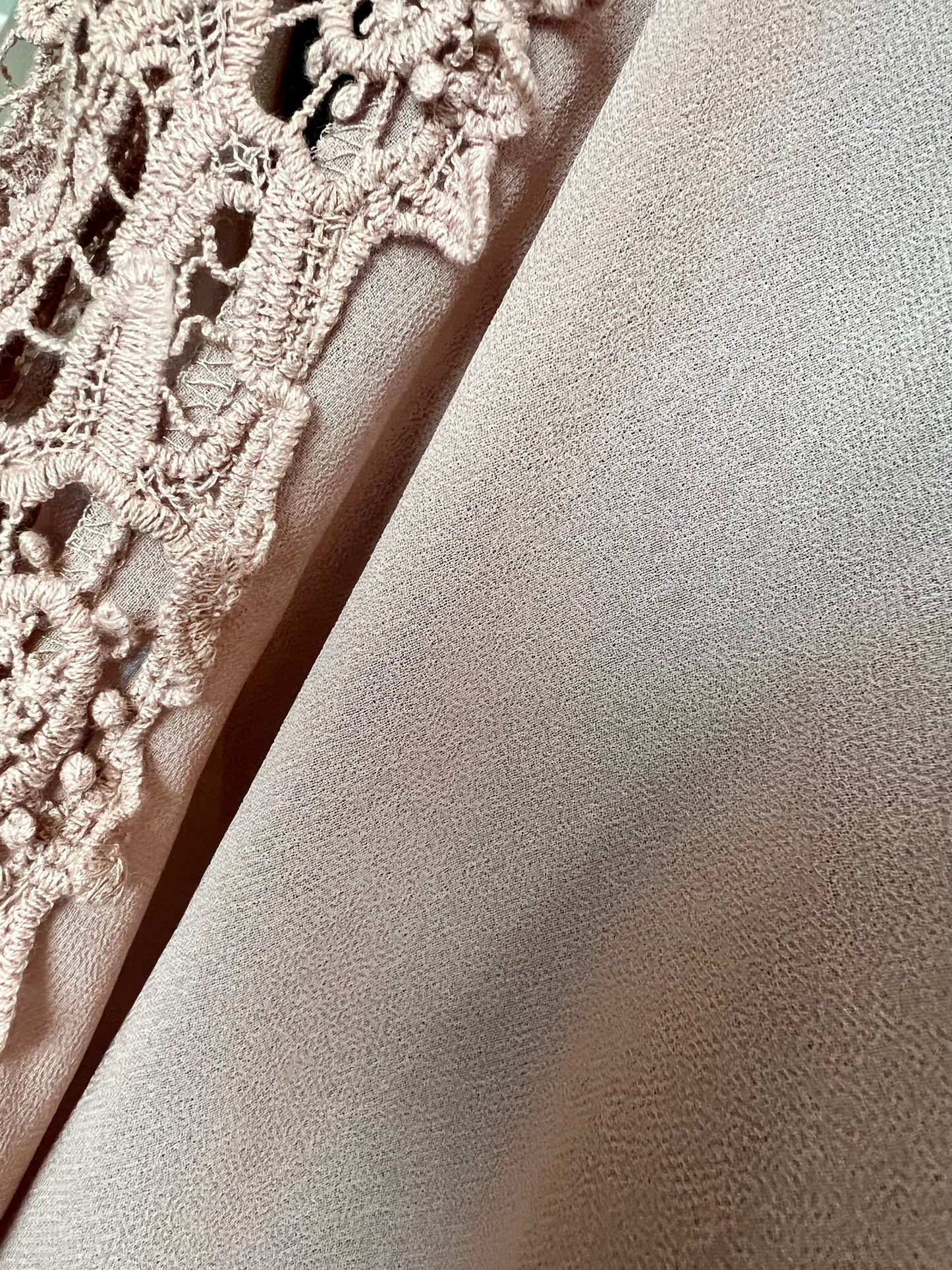 My Hollys Cardigan 36 38 Nude Beige Rosa Spitze Transparent Langarm S M Lace Open Front Sommer Layering Festlich