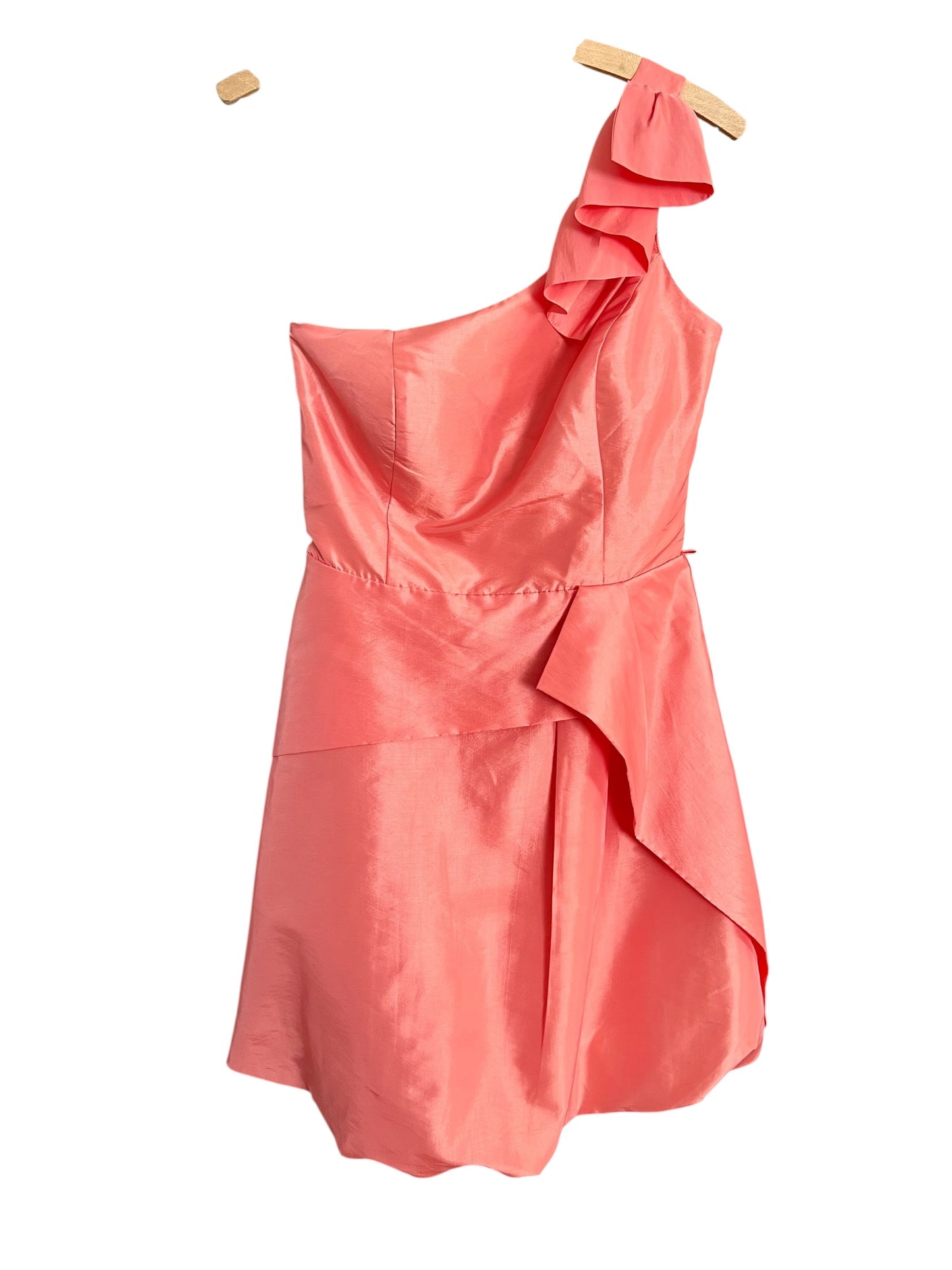 Vintage Vera Mont Cocktailkleid Gr 36 S One Shoulder Apricot Pink Volant Ballon Mini Kleid Elegant Y2K